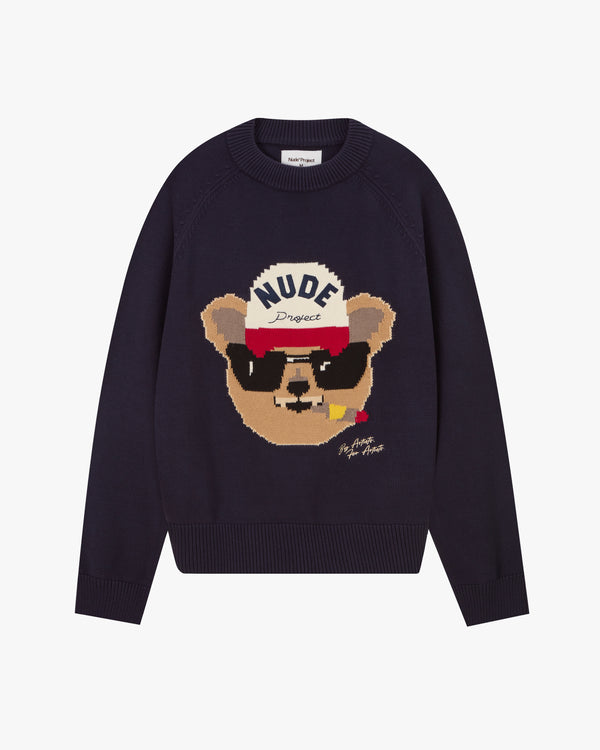 Teddy Knit Sweater Blue