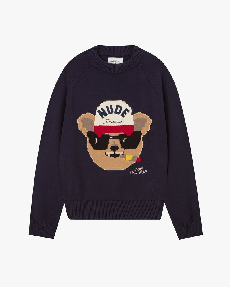 Teddy Knit Sweater Blue