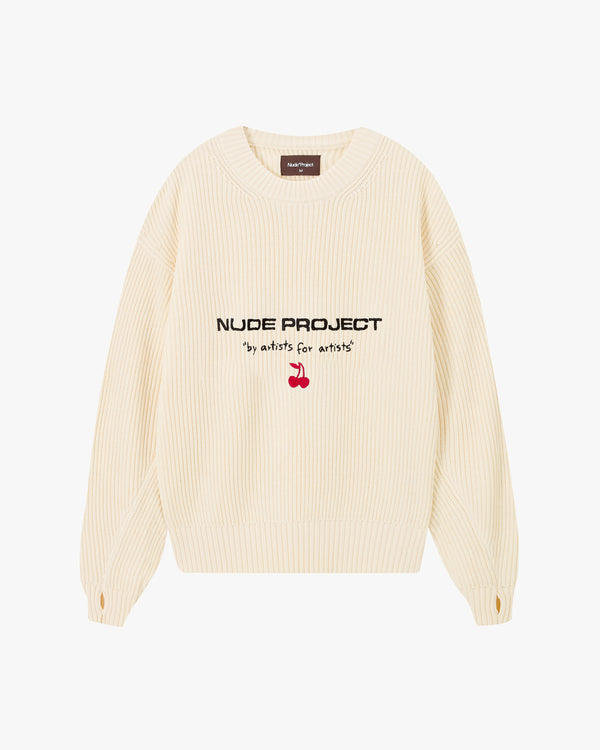 Wavy Knit Sweater Off-White