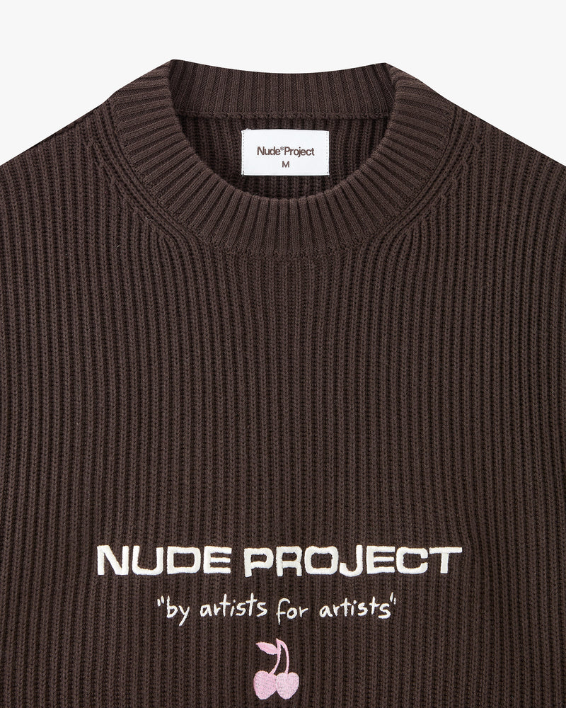 Wavy Knit Sweater Brown