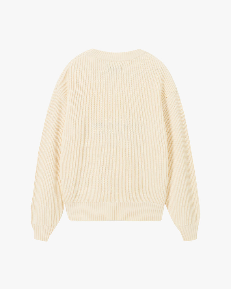 Wavy Knit Sweater Off-White
