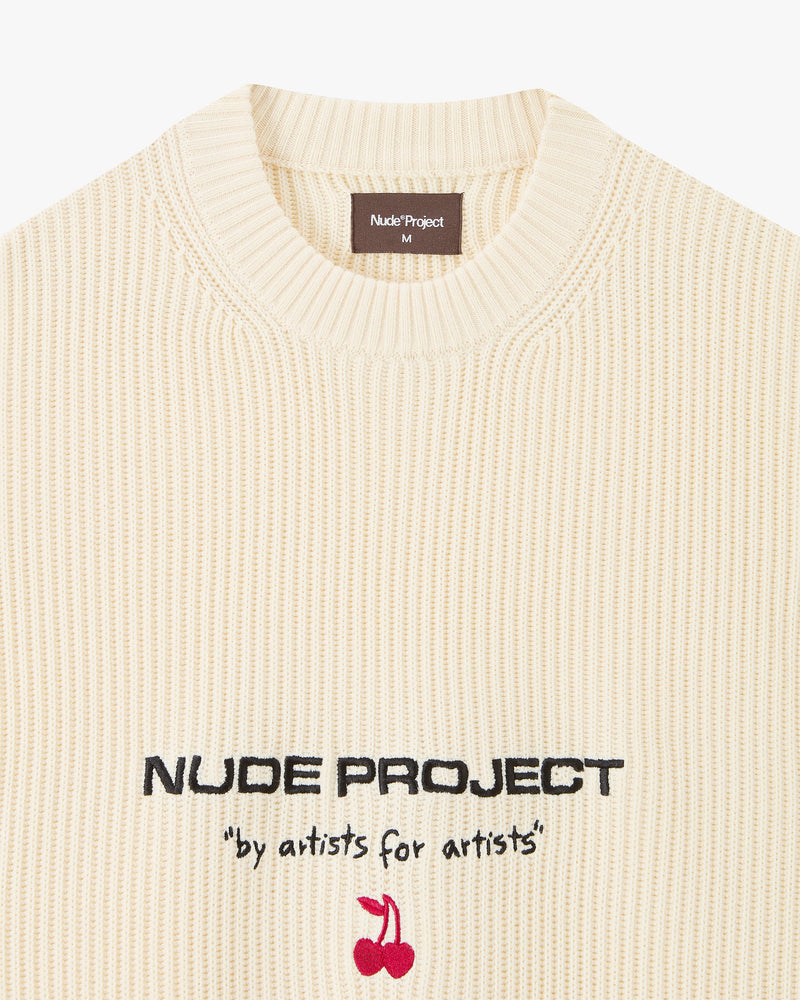 Wavy Knit Sweater Off-White