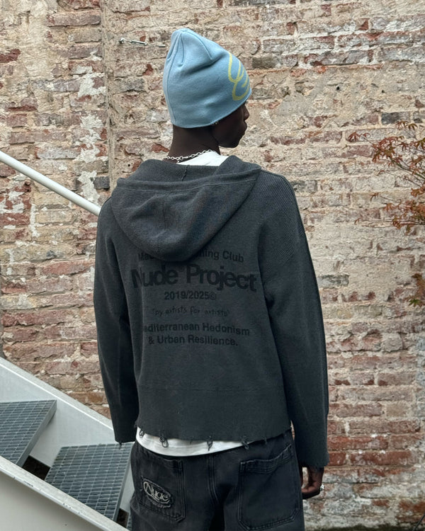 Besito Knit Zip-Up Hoodie Ash