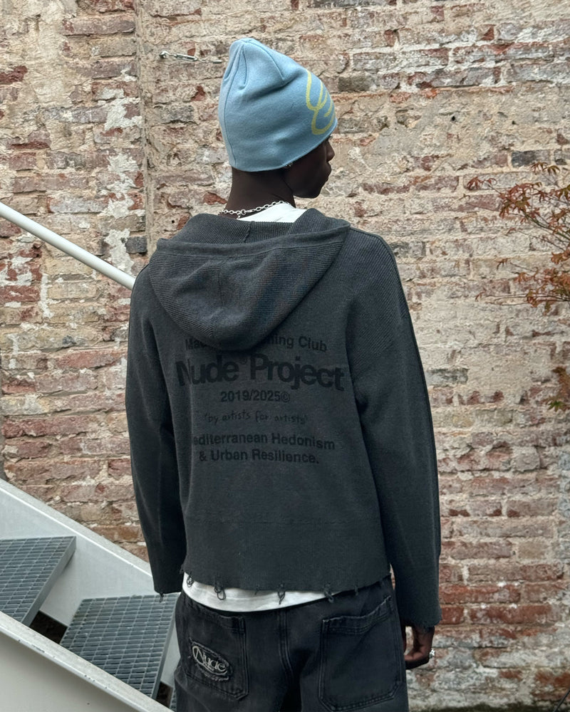 Besito Knit Zip-Up Hoodie Ash