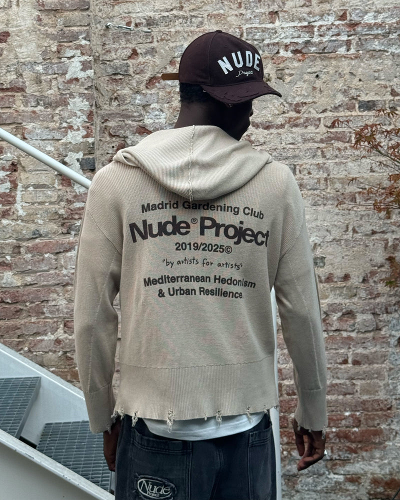 Besito Knit Zip-Up Hoodie Beige