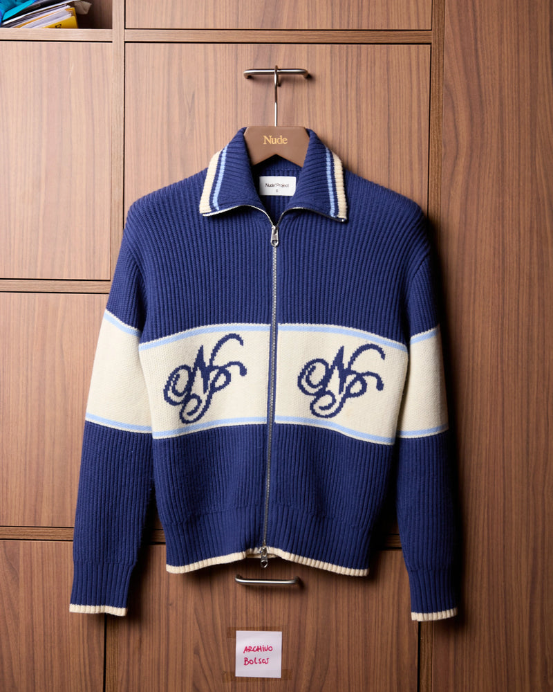 Voyage Zip-Up Knit Blue
