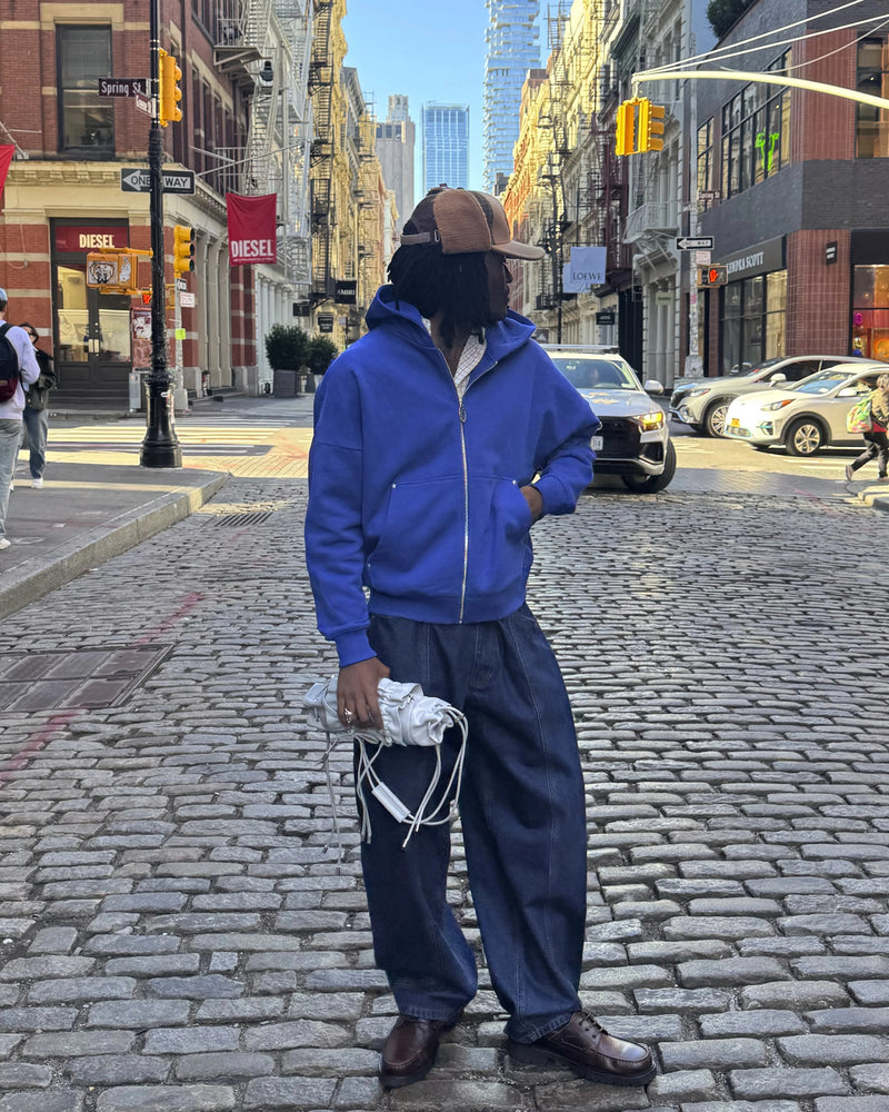 Lights Zip-Up Hoodie Blue