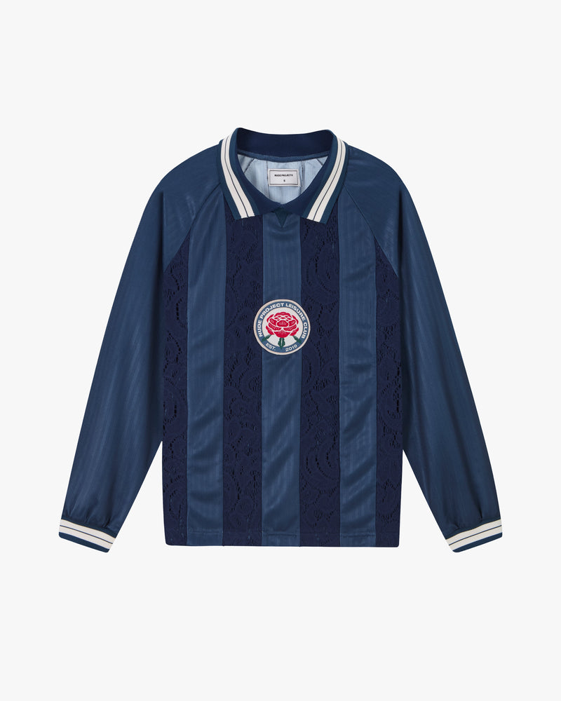 Lace Football Long-Sleeve Tee Navy