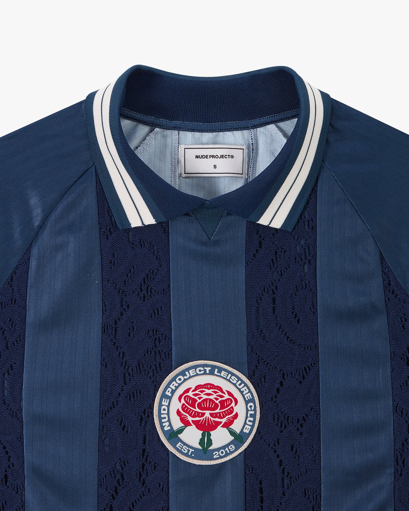 Lace Football Long-Sleeve Tee Navy