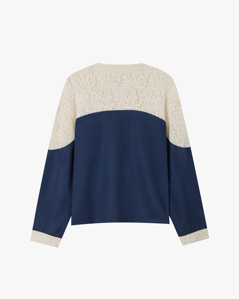 Baller Neck Long-Sleeve Tee Navy