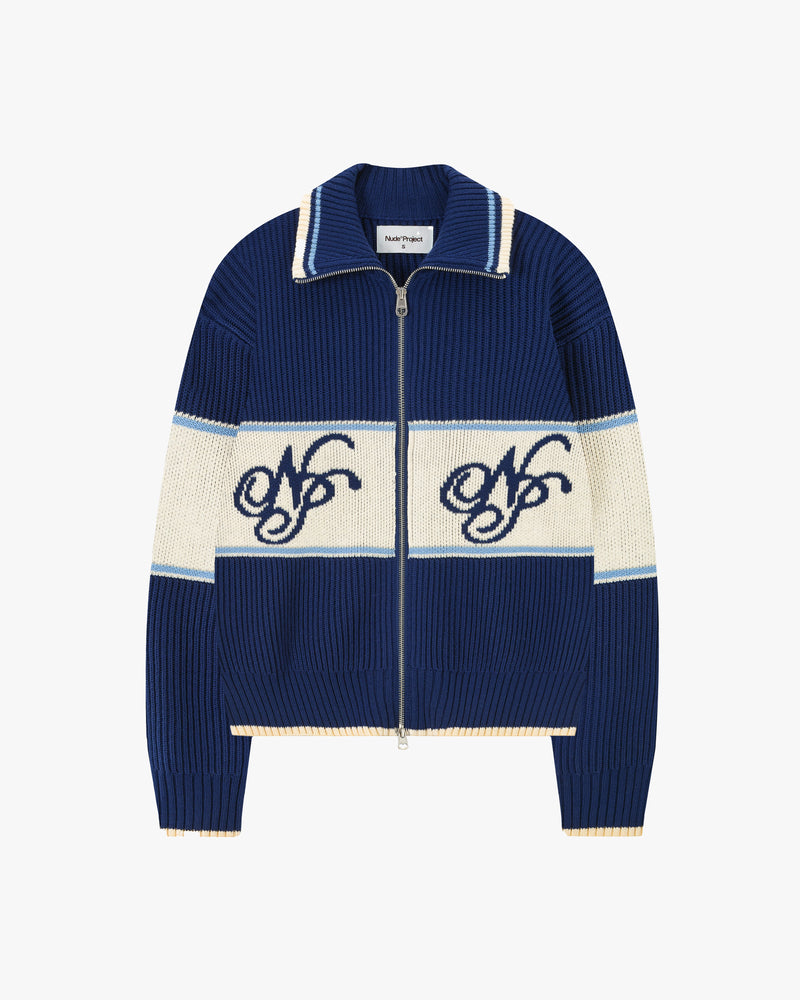Voyage Zip-Up Knit Blue