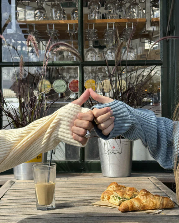 Wavy Knit Sweater Off-White